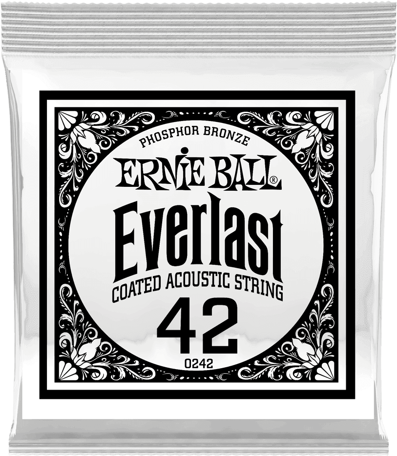 Ernie Ball Everlast Coated Phosphor Bronze Akoestische Gitaarsnaar Roundwound 042 6-pack