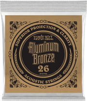 Ernie Ball Aluminium Bronze Akoestische Gitaarsnaar Roundwound 026 6-pack