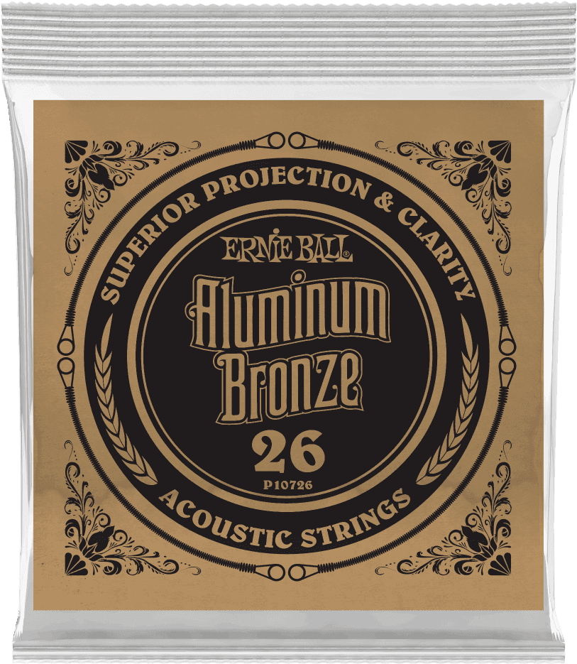 Ernie Ball Aluminium Bronze Akoestische Gitaarsnaar Roundwound 026 6-pack