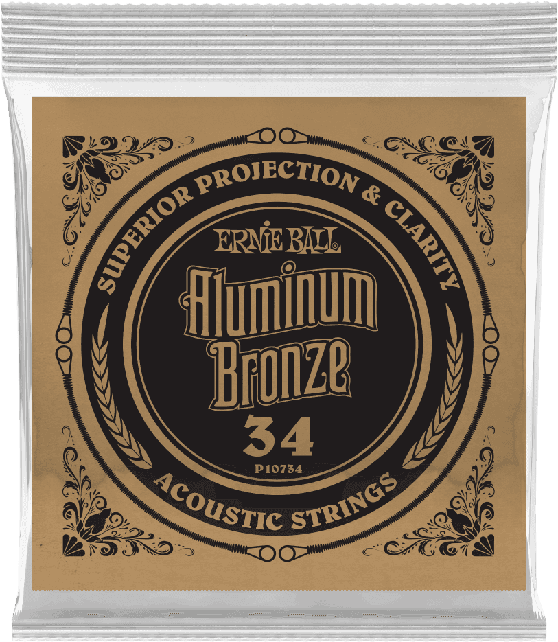 Ernie Ball Aluminium Bronze Akoestische Gitaarsnaar Roundwound 034 6-pack