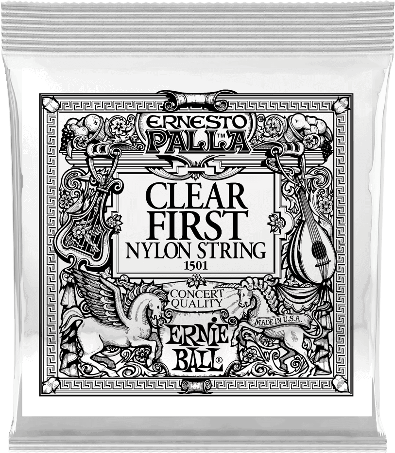 Ernie Ball Ernesto Palla Nylon Klassieke Gitaarsnaar 1E Nylon Clear 6-pack