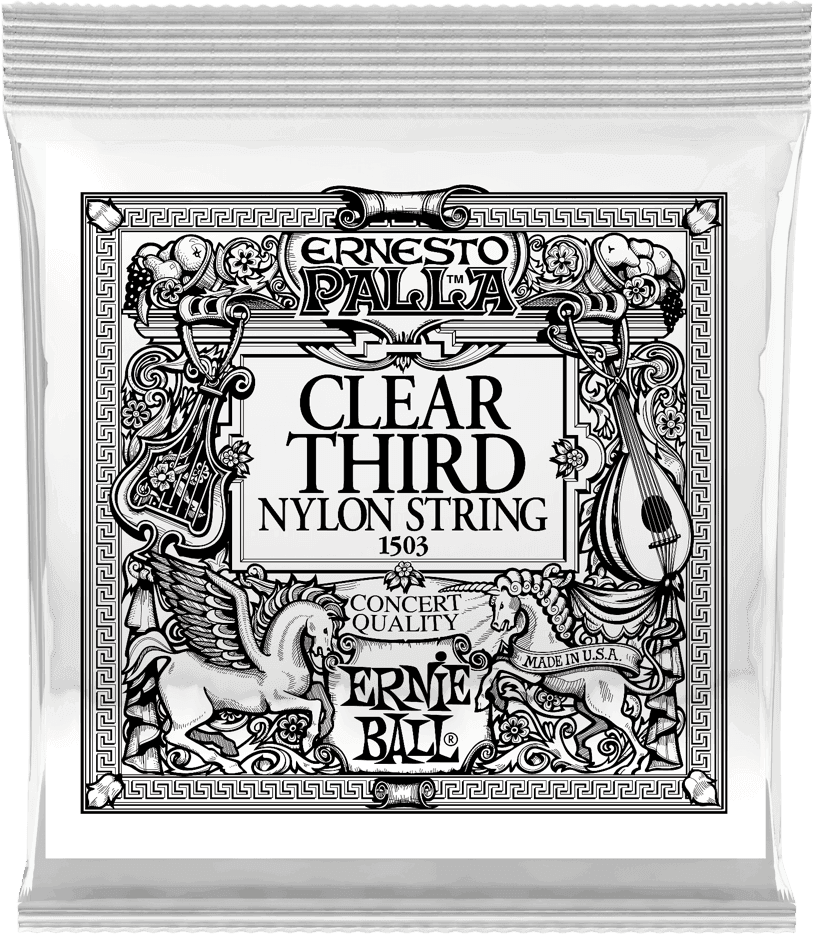 Ernie Ball Ernesto Palla Nylon Klassieke Gitaarsnaar 3E Nylon Clear 6-pack