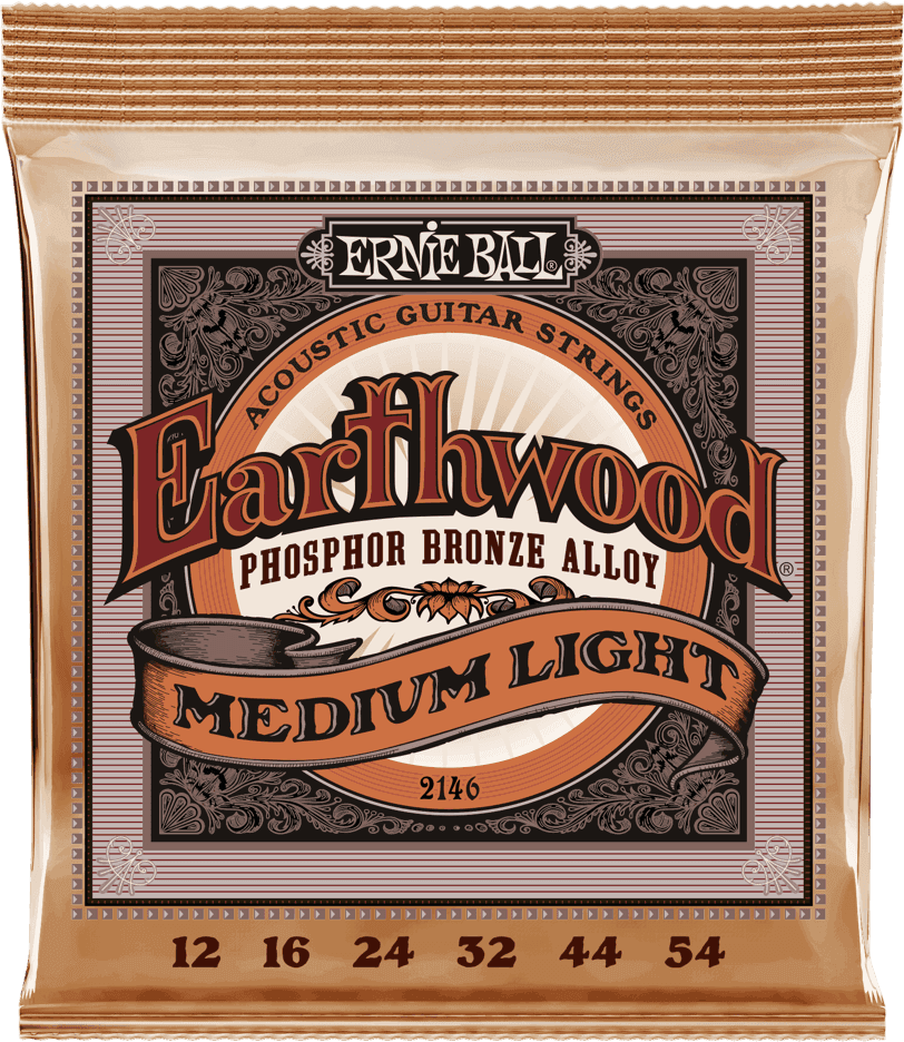 Ernie Ball Earthwood Phosphor Akoestische Gitaarsnaren Medium Light 12-54