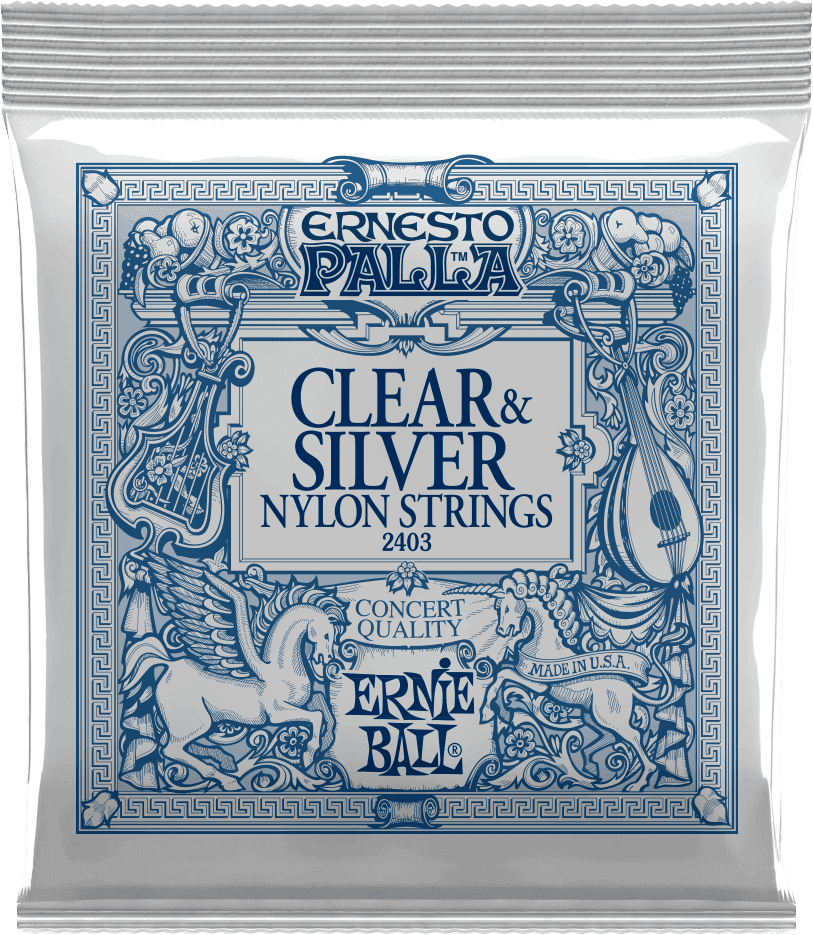 Ernie Ball Ernesto Palla Nylon Klassieke Gitaarsnaren – Nylon clear-silver plated steel