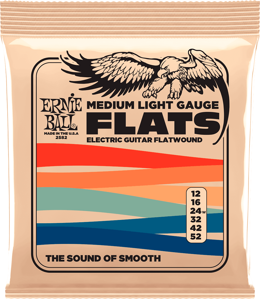 Ernie Ball Slinky Flats Elektrische Gitaarsnaren Medium Light 12-52