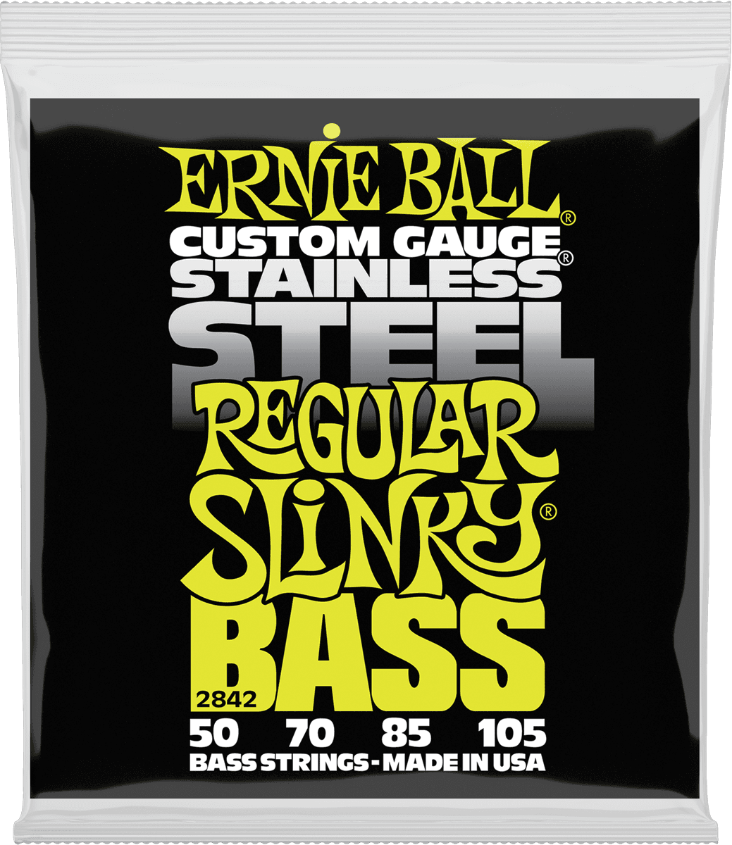 Ernie Ball Slinky Stainless Steel Bass Basgitaarsnaren Regular Slinky 50-105
