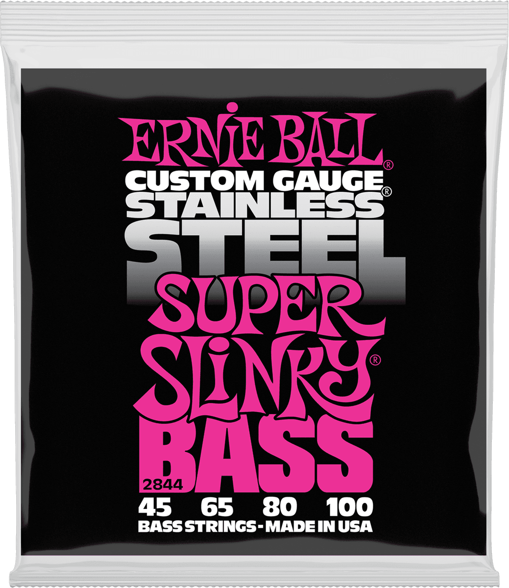 Ernie Ball Slinky Stainless Steel Bass Basgitaarsnaren Super Slinky 45-100