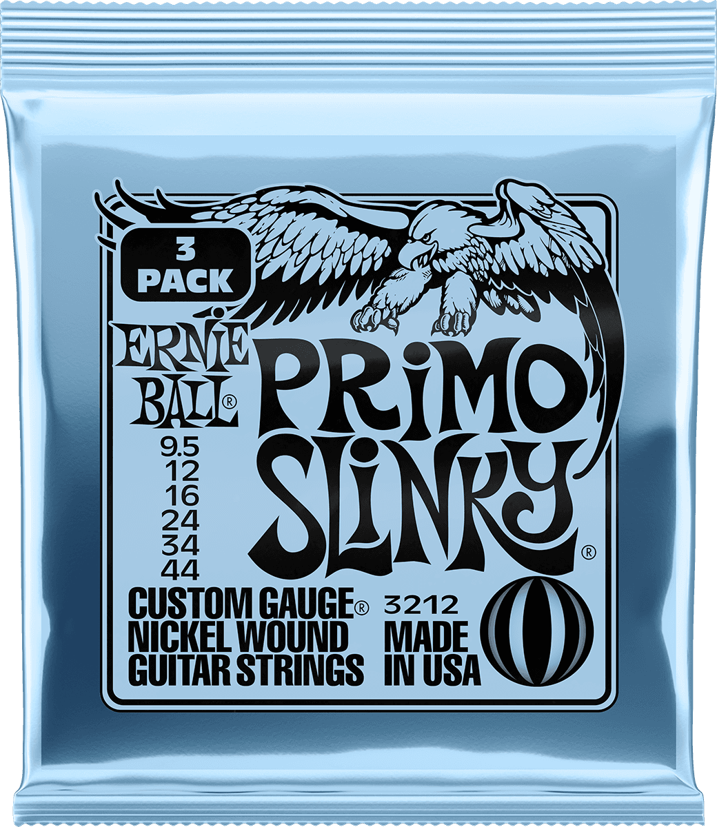 Ernie Ball Slinky Nickel Wound Elektrische Gitaarsnaren Primo Slinky 9.5-44 3-pack