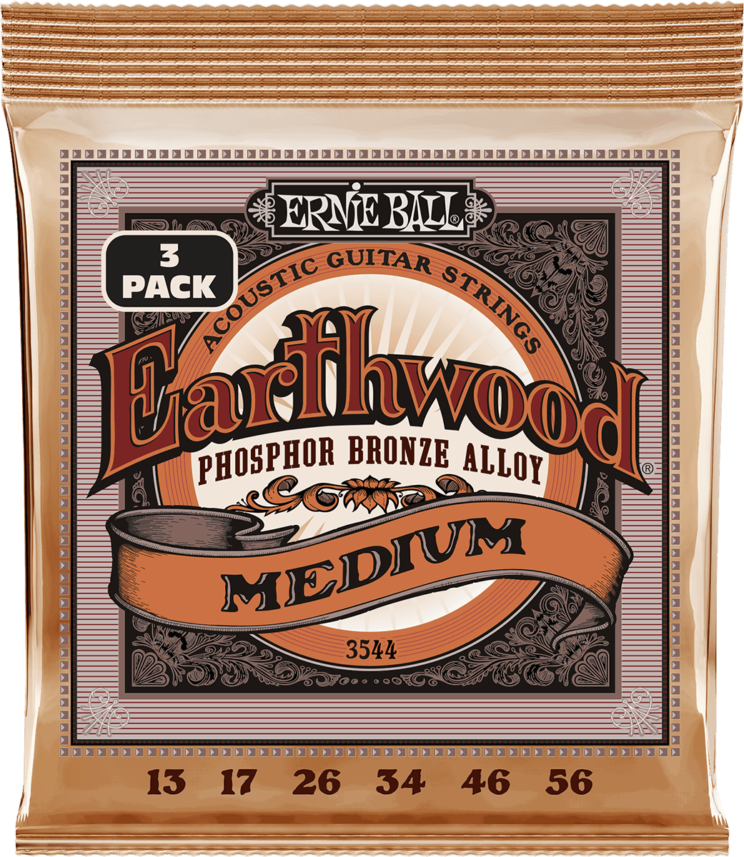 Ernie Ball Earthwood Phosphor Akoestische Gitaarsnaren Medium 13-56 3-pack