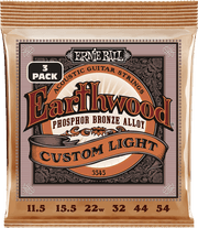 Ernie Ball Earthwood Phosphor Akoestische Gitaarsnaren Custom Light 11.5-54 3-pack