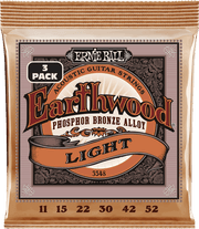 Ernie Ball Earthwood Phosphor Akoestische Gitaarsnaren Light 11-52 3-pack