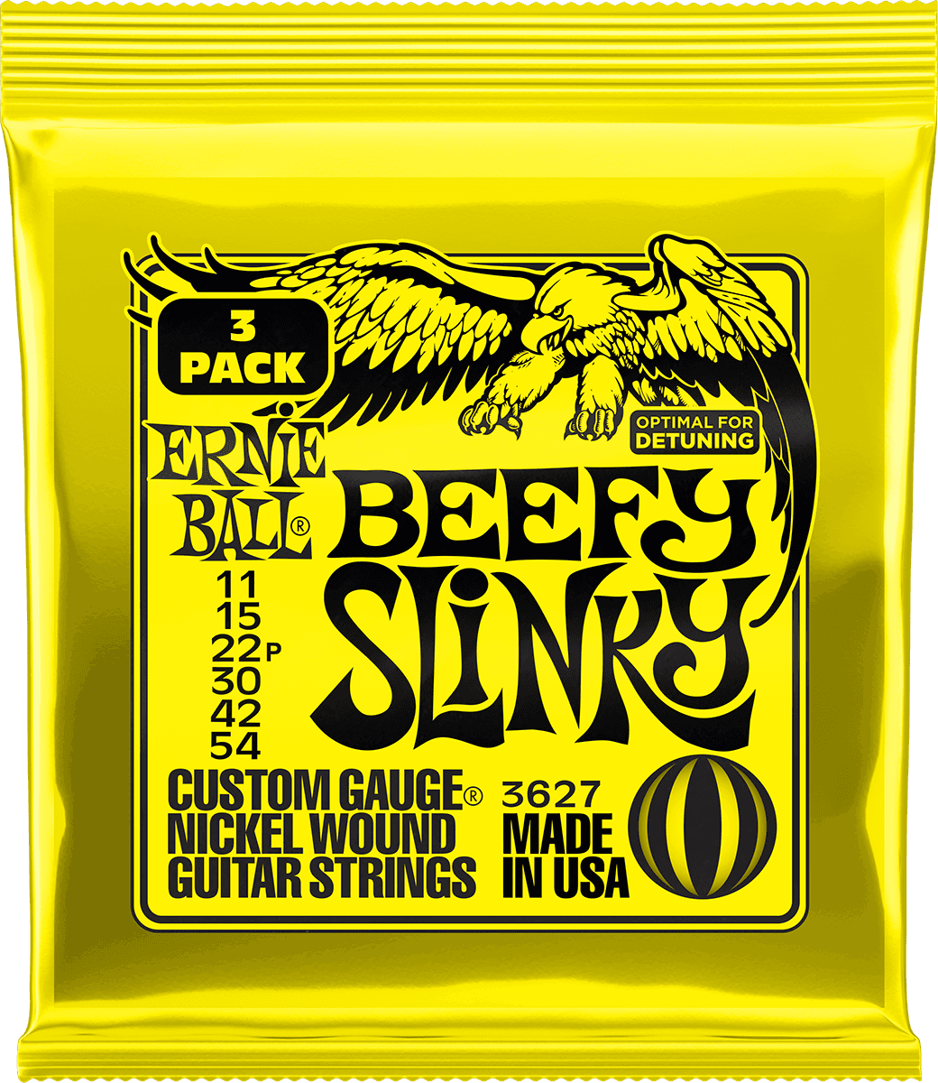 Ernie Ball Slinky Nickel Wound Elektrische Gitaarsnaren Beefy Slinky 11-54 3-pack