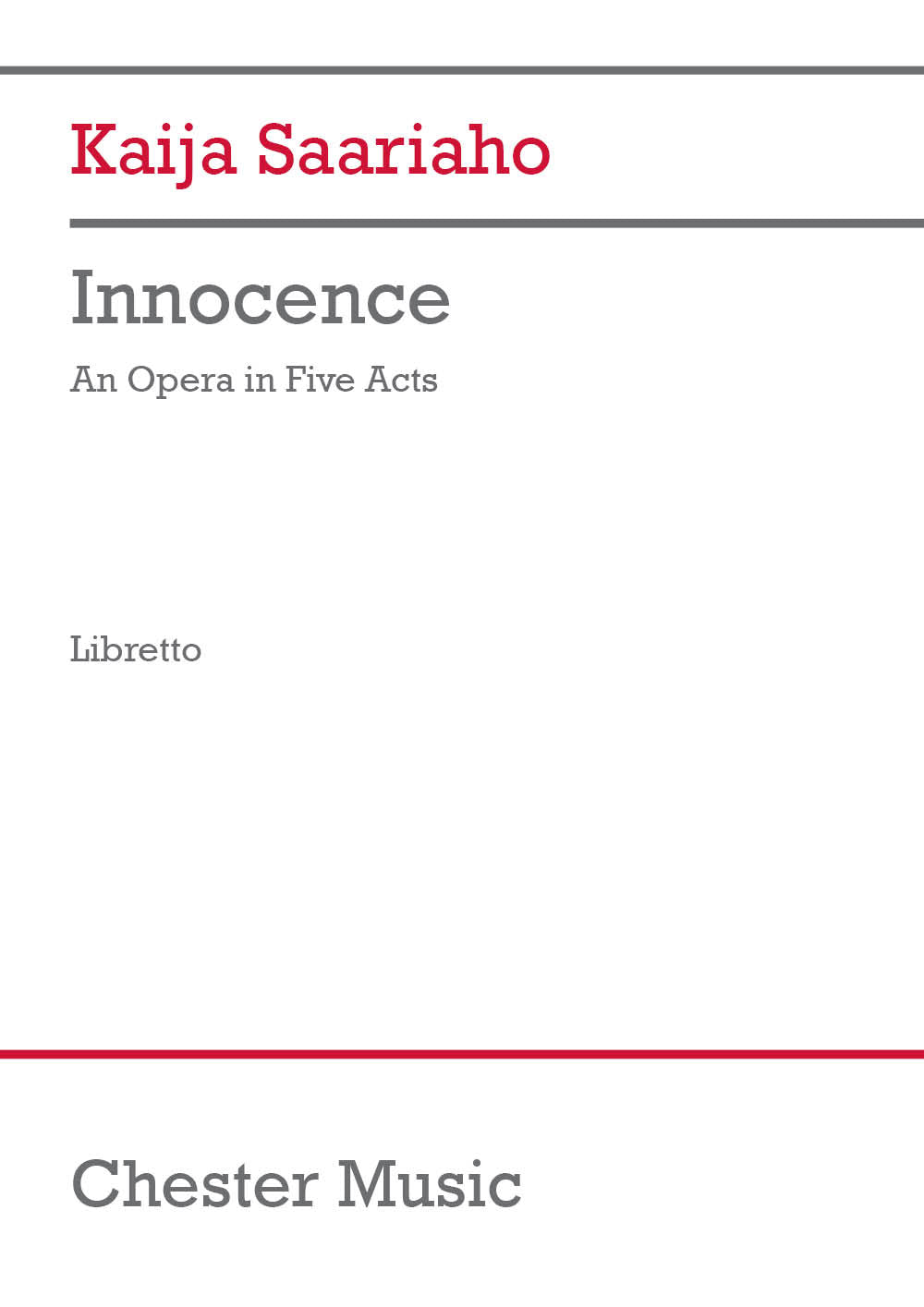 Saariaho: Innocence (Libretto)