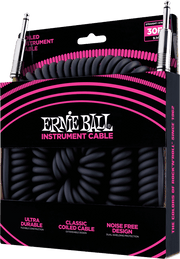 Ernie Ball Twisted Instrumentkabel 6.35mm jack - 6.35mm jack 9 m Zwart