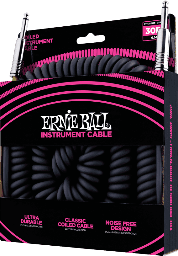 Ernie Ball Twisted Instrumentkabel 6.35mm jack - 6.35mm jack 9 m Zwart
