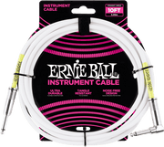 Ernie Ball Classic Instrumentkabel 6.35mm jack - 6.35mm jack Haaks 3 m Wit