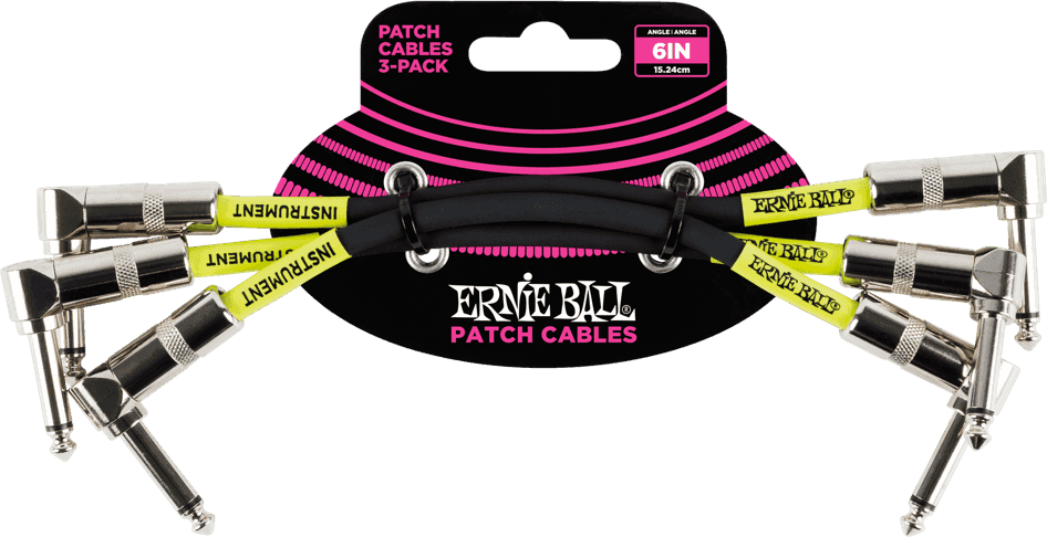 Ernie Ball Patch Patchkabel Haaks 15 cm 3-pack