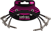 Ernie Ball Patch Patchkabel Haaks 15 cm – Pack met 3 - Haaks dun & plat - 15 cm