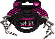 Ernie Ball Patch Patchkabel Haaks 30 cm – Pack met 3 - Haaks dun & plat - 30 cm