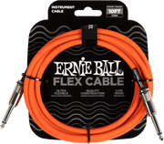 Ernie Ball Flex Instrumentkabel 6.35mm jack - 6.35mm jack 3 m – Jack/jack 3m oranje
