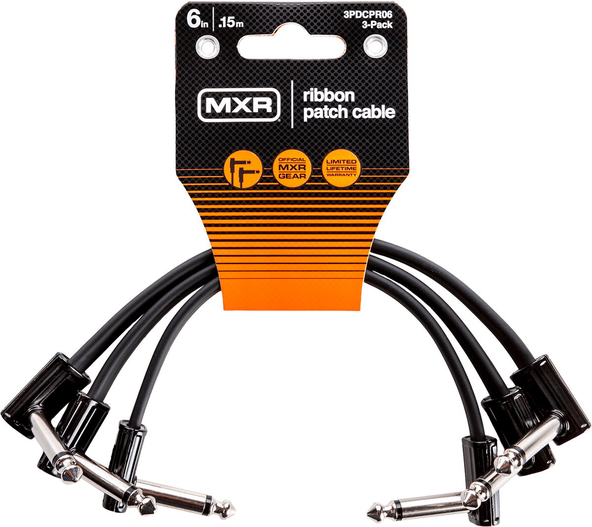 MXR 3PDCPR06 Slim Jack patch cable 15cm, pack of 3