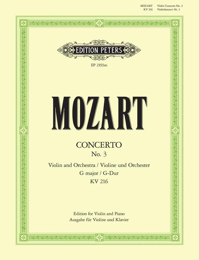 Mozart: Konzert G-Dur KV 216 (Viool, Piano)
