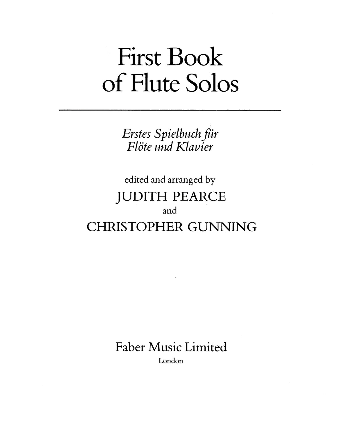 First Book of Flute Solos (flute part)