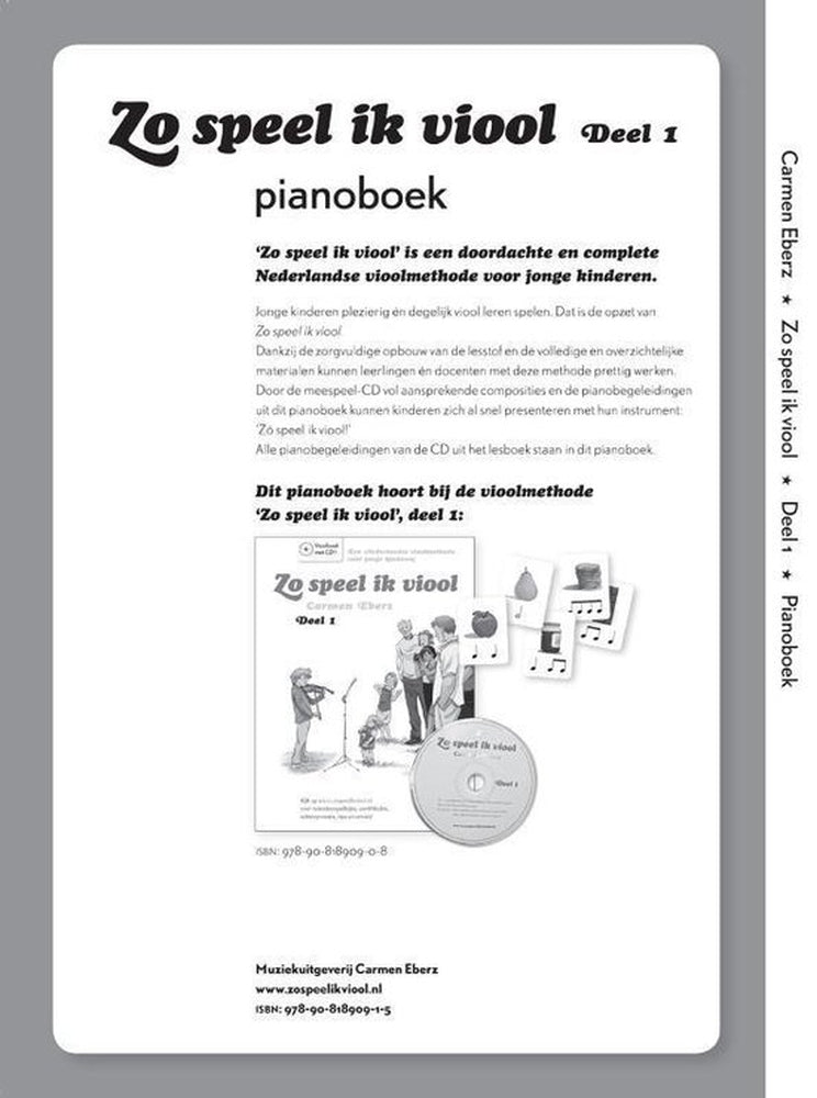 Eberz: Zo Speel ik Viool 1 - Pianobegeleiding