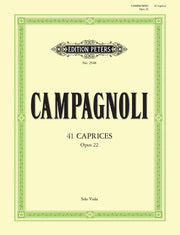 Bartolommeo Campagnoli: 41 Caprices Opus22 for Solo Viola