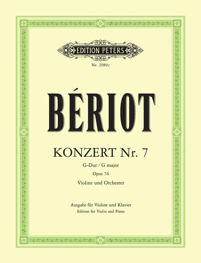 Beriot: Konzert Nr. 7 G Opus 76 (Viool, Piano)