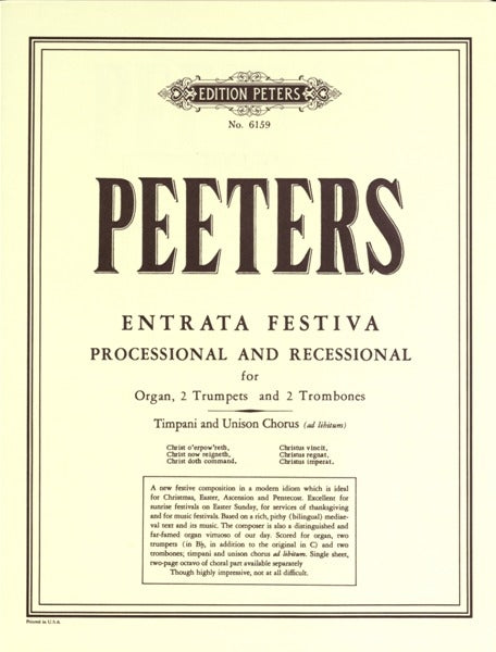 Flor Peeters: Entrata Festiva Opus93