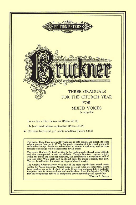 Anton Bruckner: Graduals No.3: Christus factus est