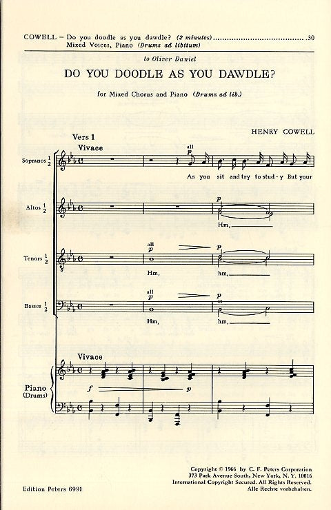 Henry Cowell: Do You Doodle as You Dawdle?