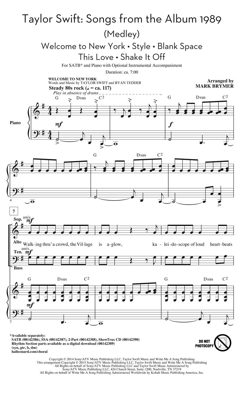 Taylor Swift: Songs from the Album 1989