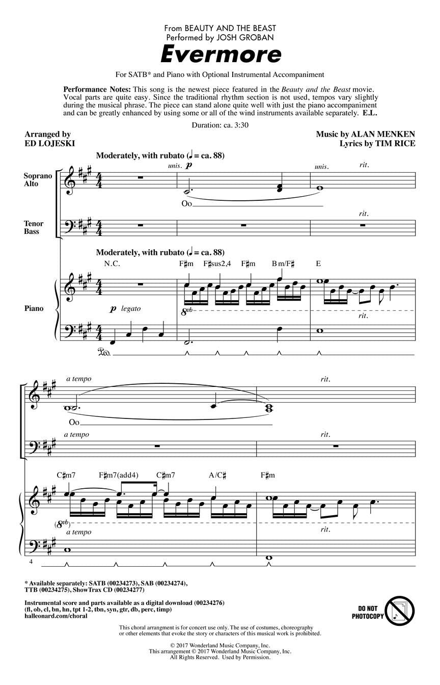 Evermore – from Beauty and the Beast