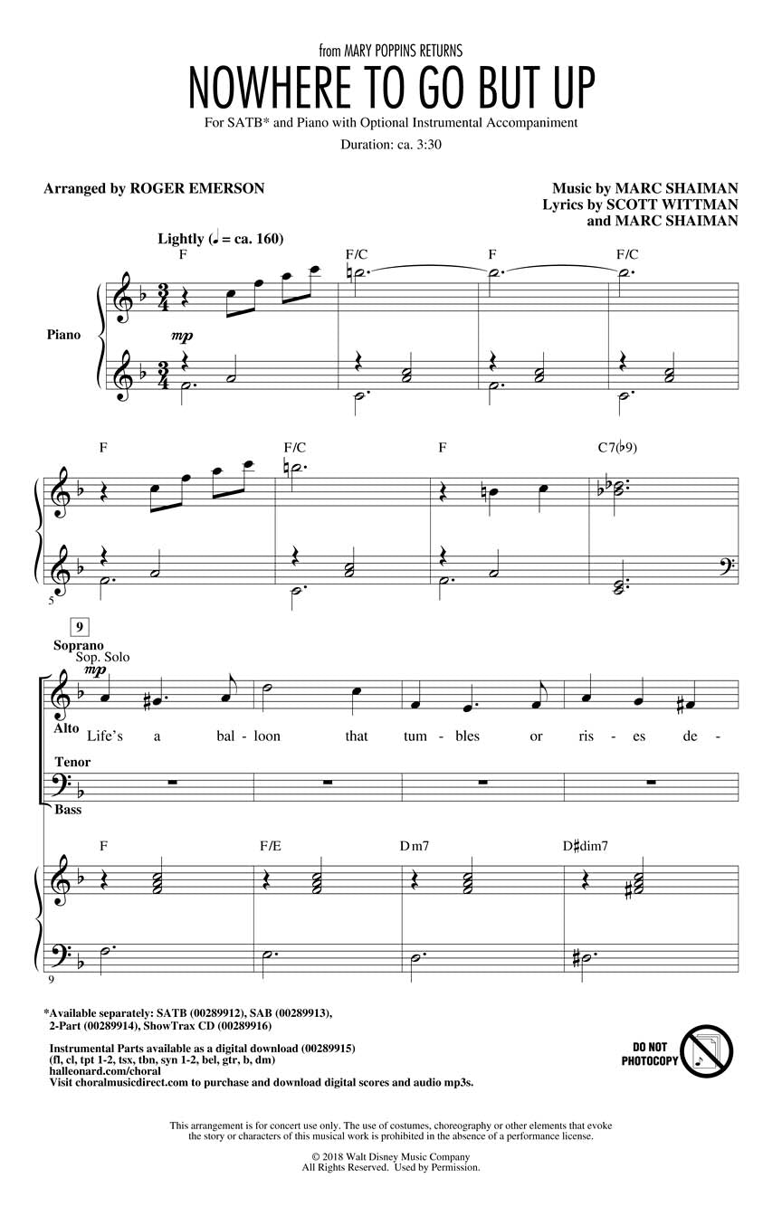 Nowhere to Go but Up – from Mary Poppins Returns
