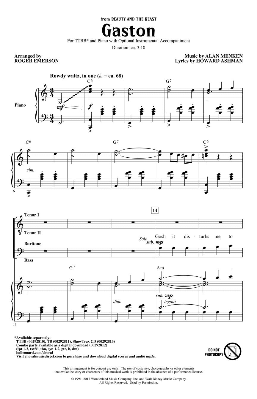 Gaston – from Beauty and the Beast