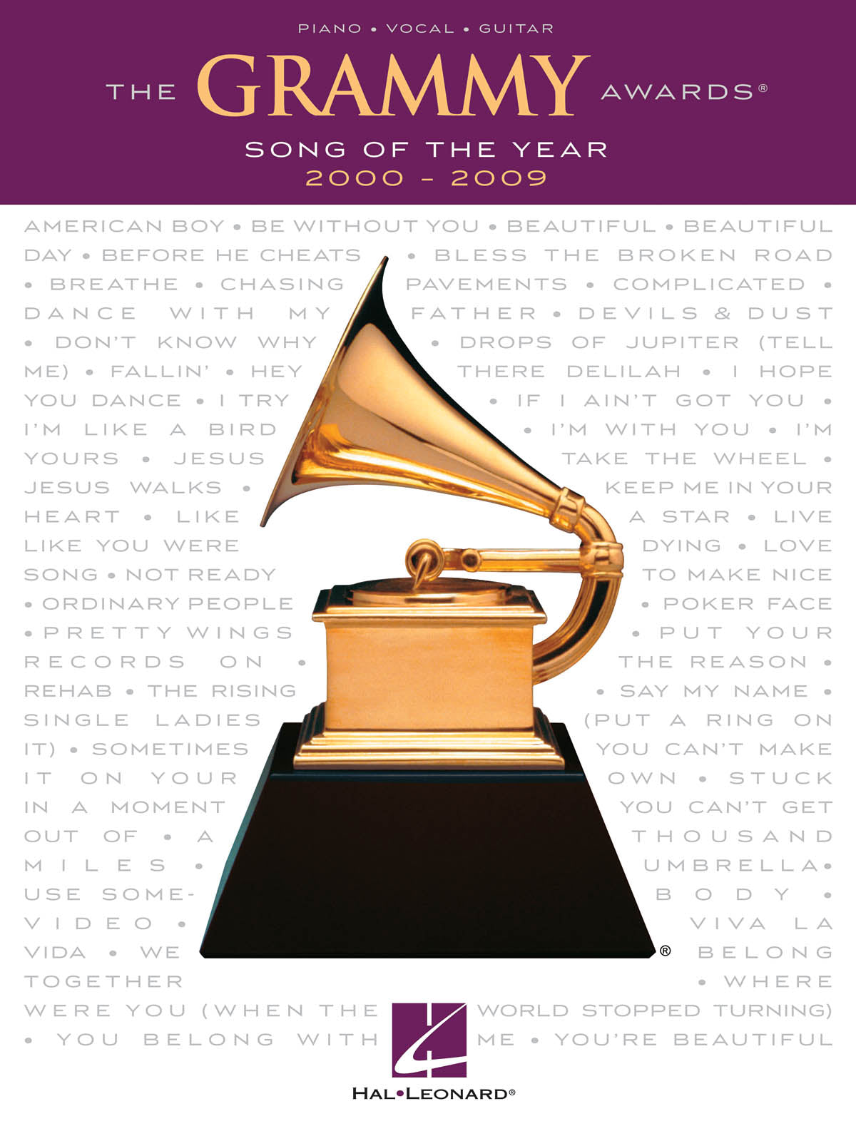 The Grammy Awards Song of the Year 2000 - 2009 | Piano, zang en gitaar
