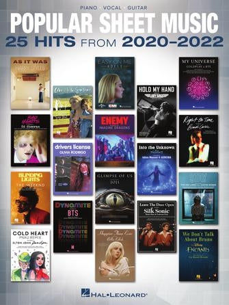 Popular Sheet Music – 25 Hits from 2020-2022 | Piano, zang en gitaar