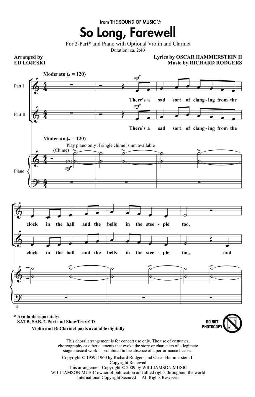 So Long, fuerewell (Sound of Music)
