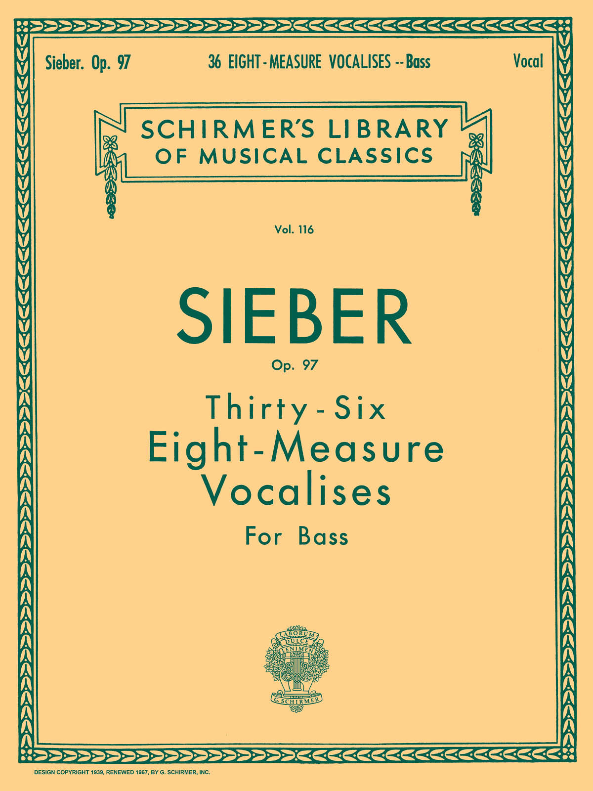 Sieber: 36 Eight-Measure Vocalises, Op. 97