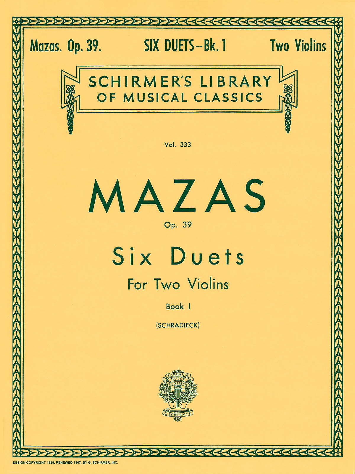 Mazas: 6 Duets, Op. 39 - Book 1