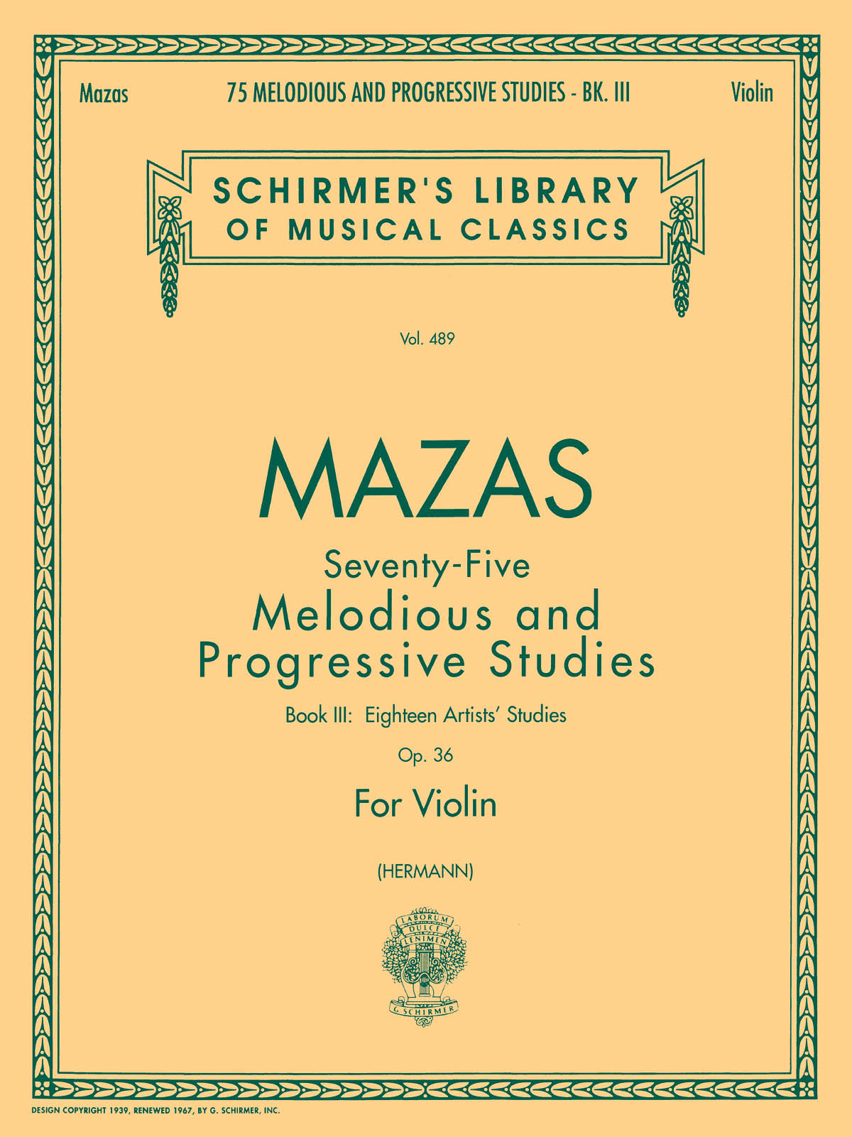 Mazas: 75 Melodious and Progressive Studies, Op. 36 Bk 3