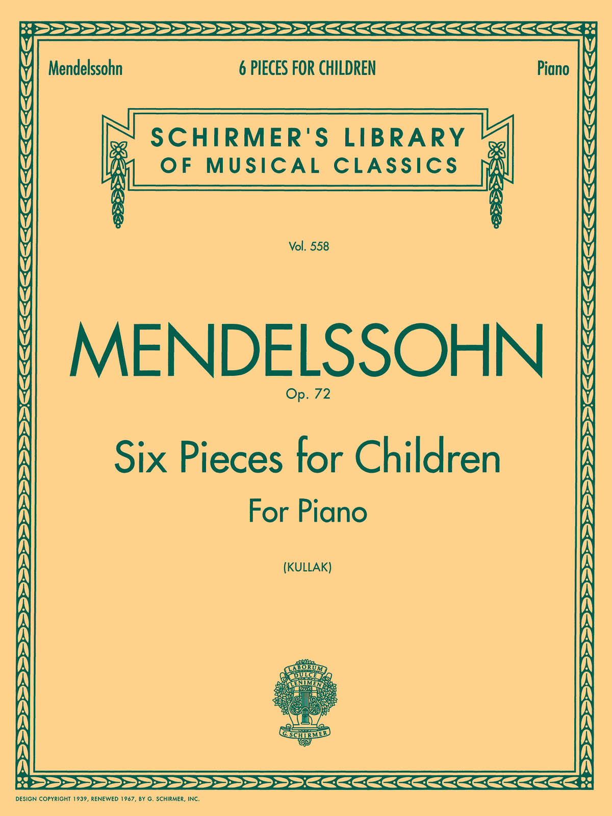 Bartholdy: 6 Pieces for Children, Op. 72