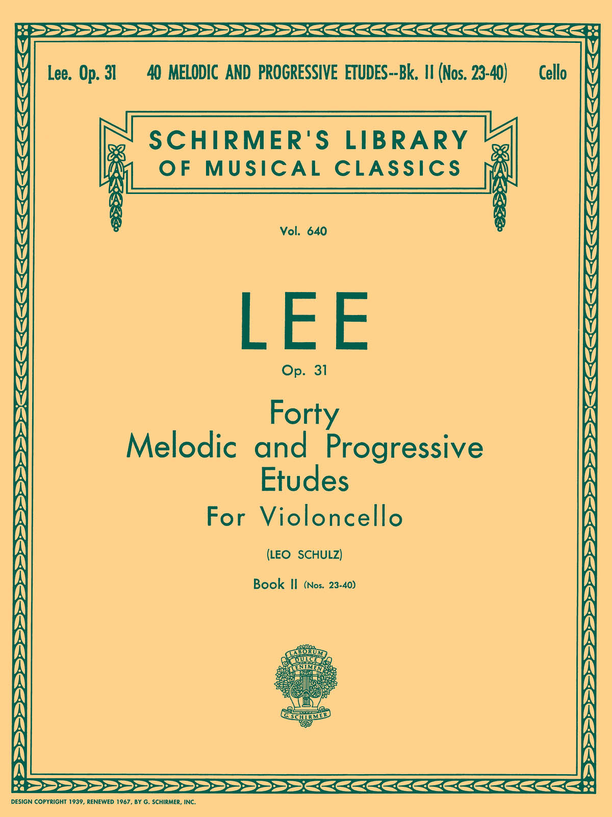 Lee: 40 Melodic and Progressive Etudes, Op. 31 - Book 2