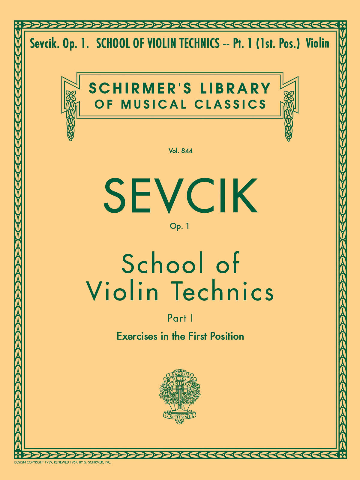 Sevcik: School of Violin Technics, Op. 1 - Book 1