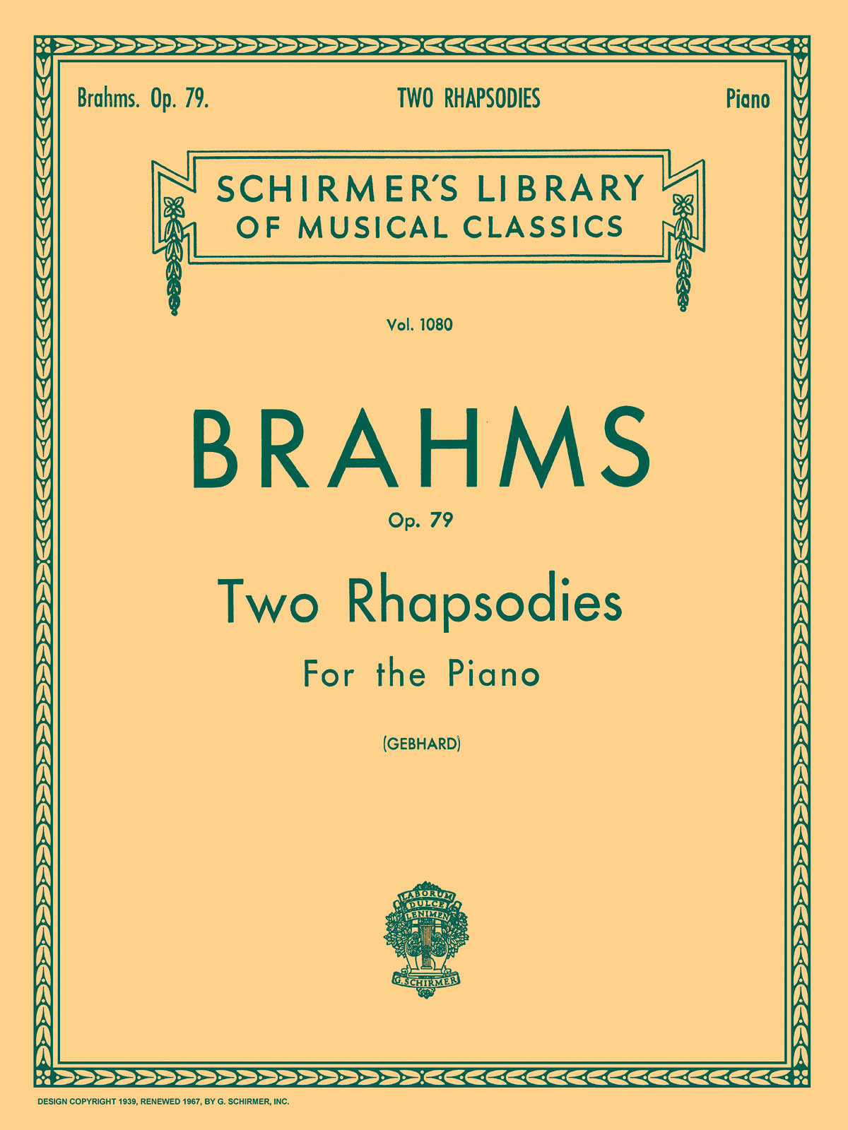 Brahms: 2 Rhapsodies, Op. 79