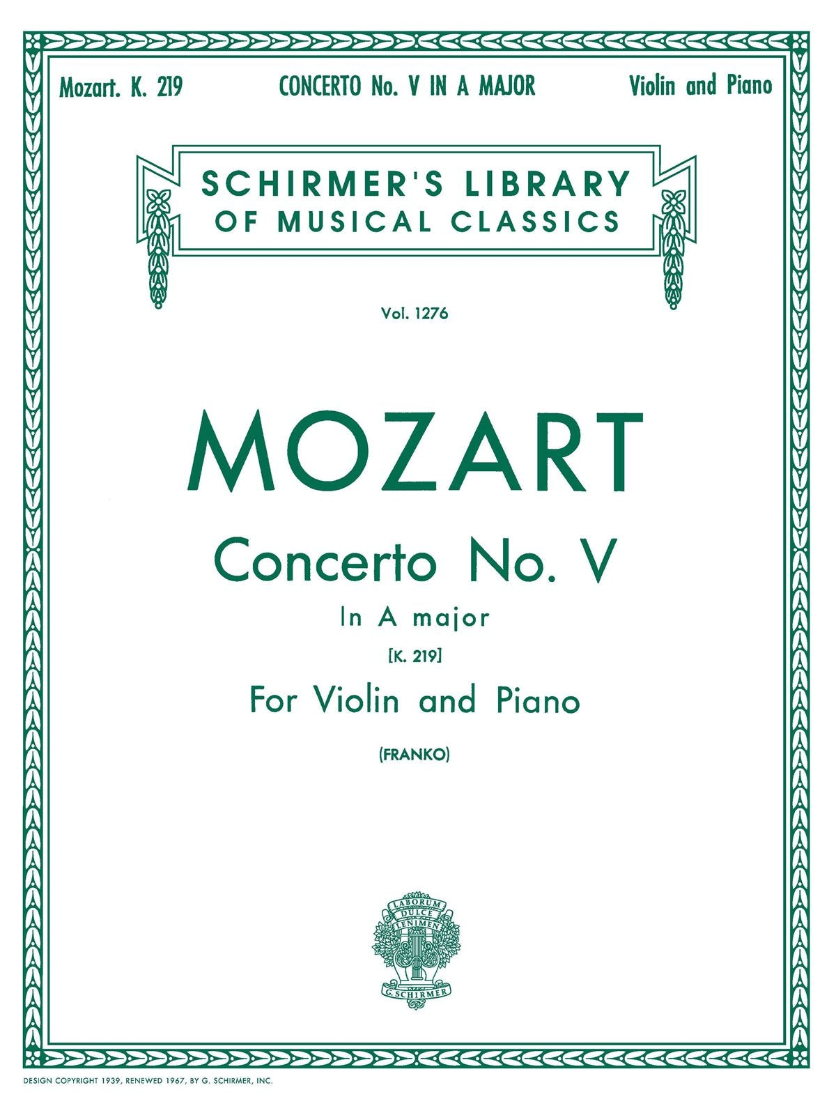 Mozart: Violin Concerto No.5 In A Major K.219