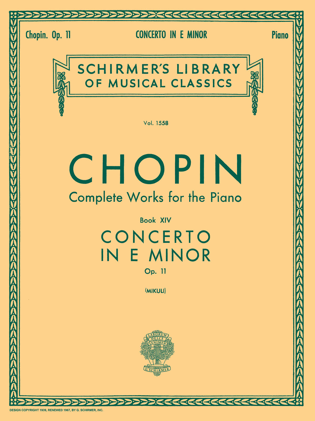 Chopin: Piano Concerto No.1 In E Minor Op.11