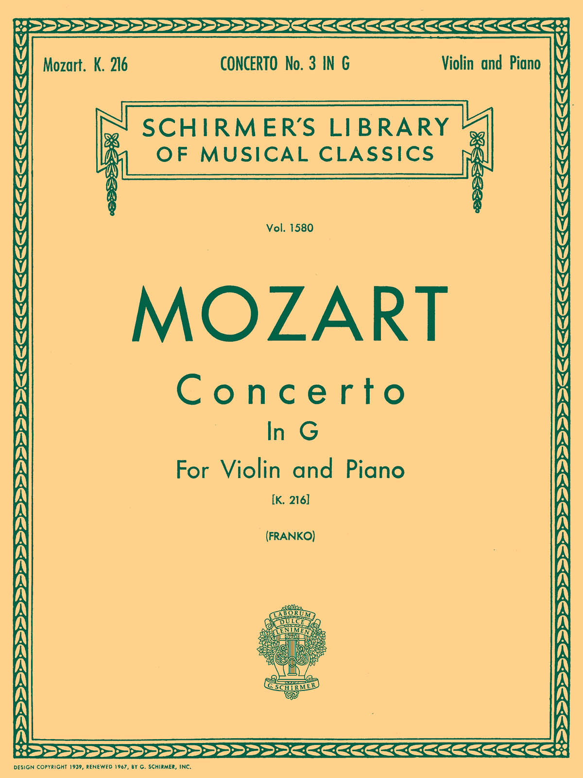 Mozart: Violin Concerto No.3 In G KV216
